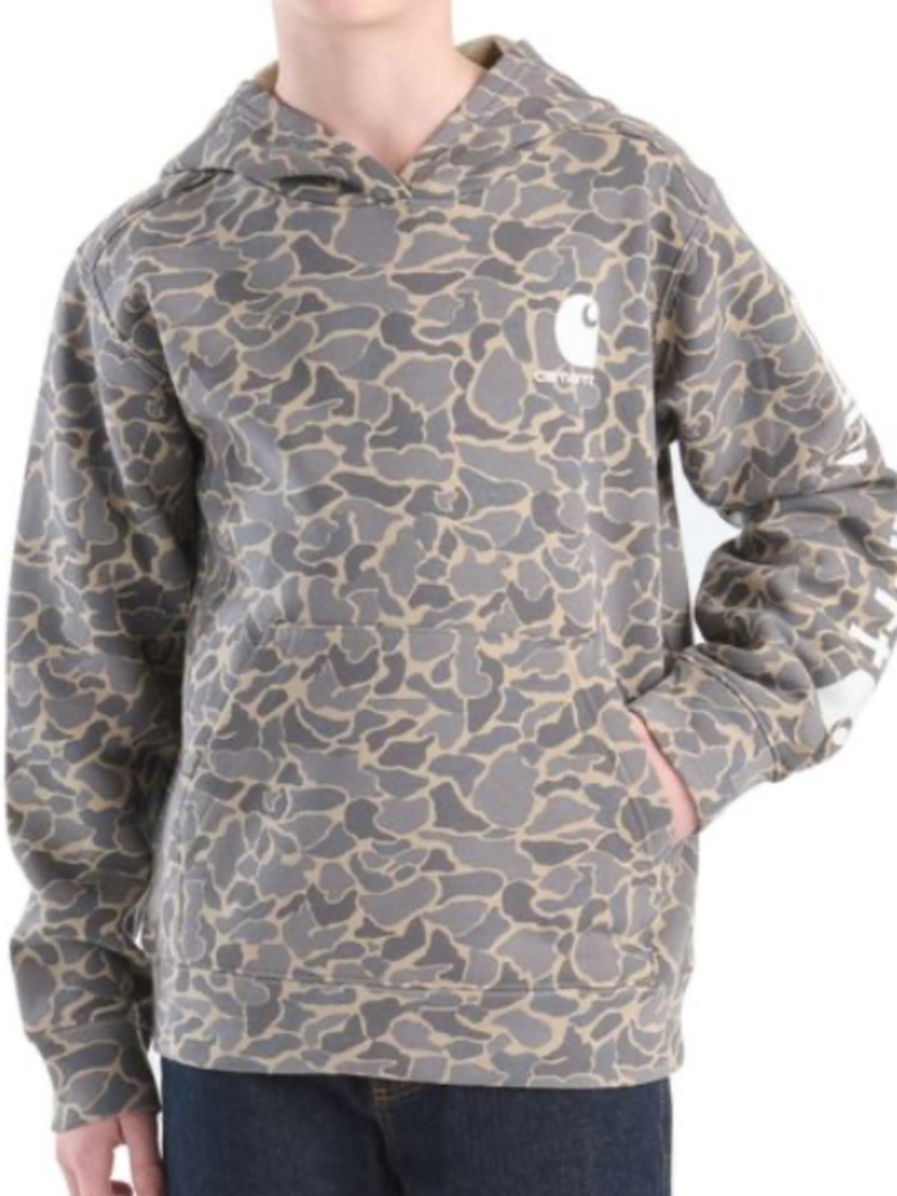 Carhartt Long Sleeve Hooded Camo Print Sweatshirt Hoodie